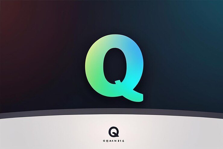 Foto estampa de diseño de logotipo de la letra q con estilo de gradiente natural de marca elegante