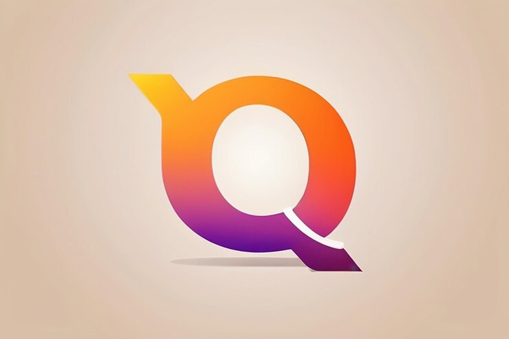 Foto estampa de diseño de logotipo de la letra q con estilo de gradiente natural de marca elegante