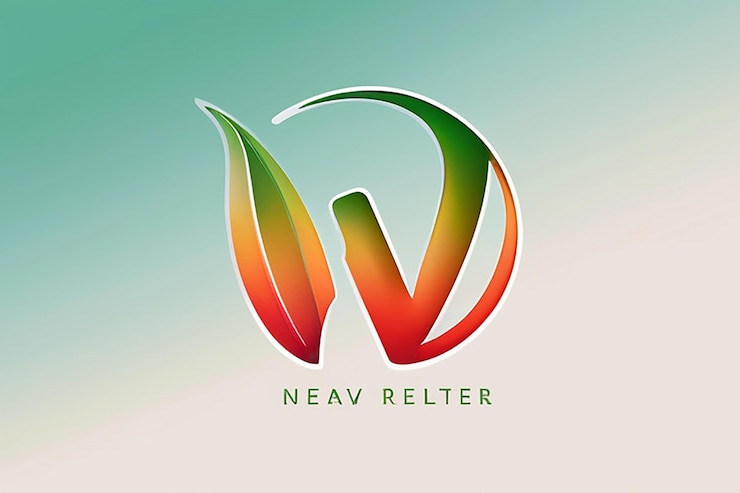 Foto estampa de diseño de logotipo de la letra w con estilo de gradiente natural de marca elegante