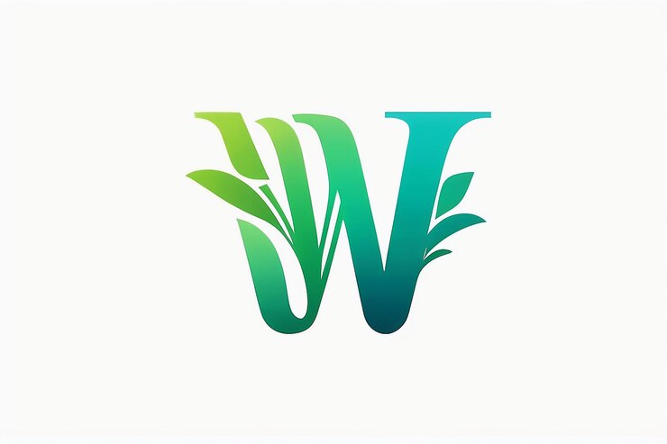 Foto estampa de diseño de logotipo de la letra w con estilo de gradiente natural de marca elegante