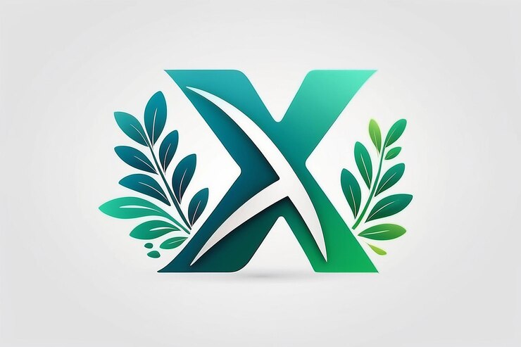 Foto estampa de diseño de logotipo de letra x con estilo de gradiente natural de marca elegante