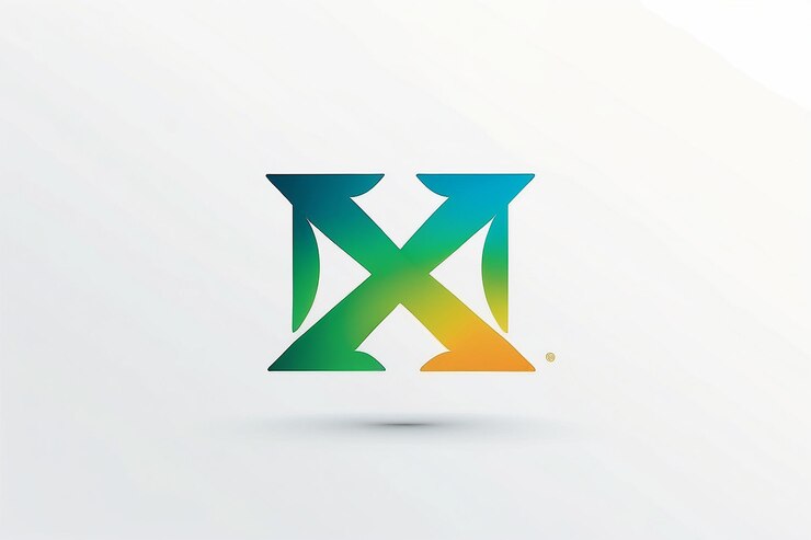 Foto estampa de diseño de logotipo de letra x con estilo de gradiente natural de marca elegante
