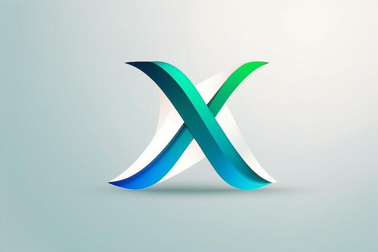 Foto estampa de diseño de logotipo de letra x con estilo de gradiente natural de marca elegante