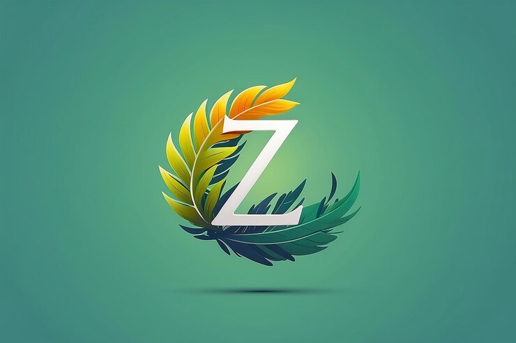 Foto estampa de diseño de logotipo de la letra z con estilo de gradiente natural de marca elegante