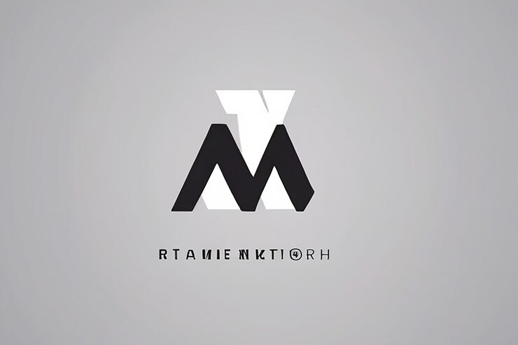 Foto estampa de diseño vectorial de logotipo corporativo m de identidad de marca