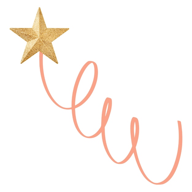 Estampa de estrella dorada con pegatina png de fondo transparente