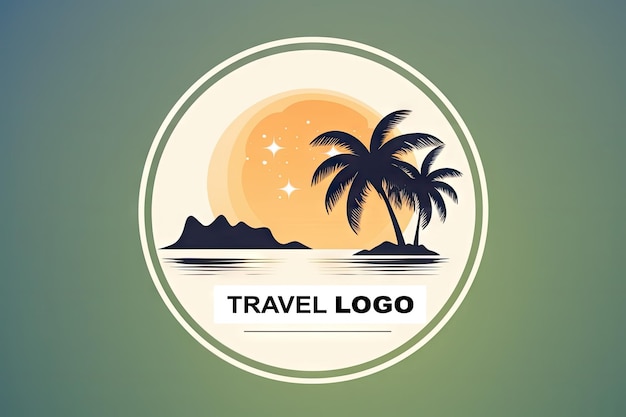 Foto estampa de logotipo de viajes de ocio emblema de turismo