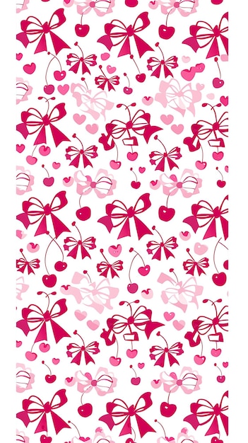 una estampa de mariposa rosa y rosa con corazones y corazones
