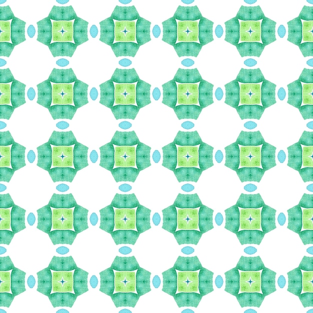 Estampado atractivo para textiles, tela para trajes de baño, papel tapiz, envoltura. Diseño de verano boho chic raro verde. Diseño dibujado a mano a rayas. Repetición de borde dibujado a mano a rayas.