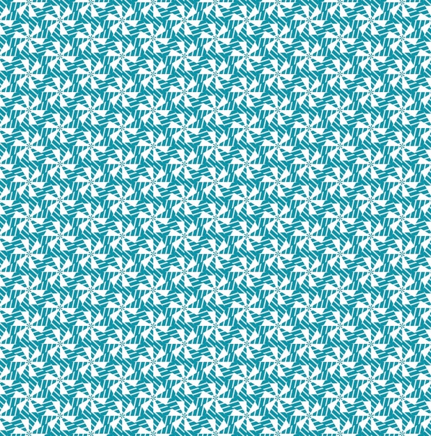 Estampado de flores azul y blanco sobre un fondo verde.