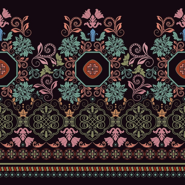 Estampado de flores a rayas de colores brillantes