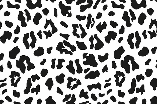estampado de leopardo blanco y negro con manchas negras y fondo blanco