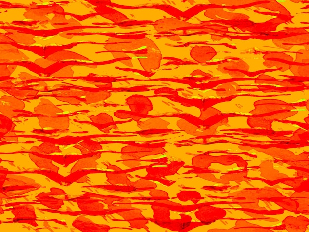 Estampado de piel de cebra. Fondo de camuflaje de animales. Textura animal geométrica. Diseño de camuflaje de acuarela. Azulejo abstracto de Safari. Patrón africano amarillo azafrán y rojo. Patrón sin fisuras de rayas.