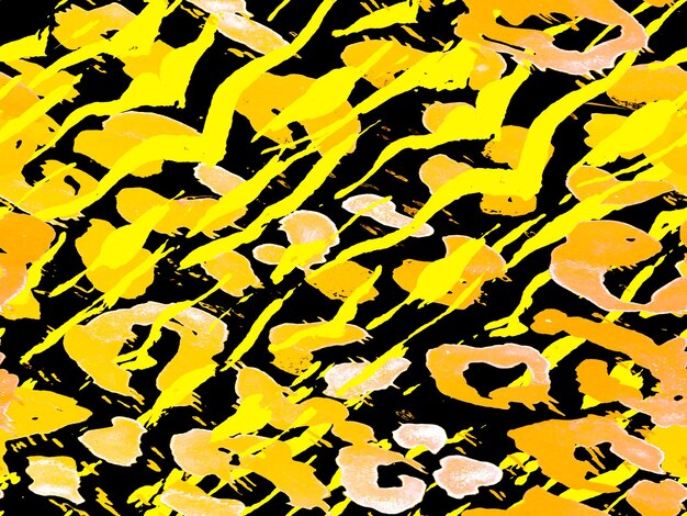 Estampado de piel de cebra. Fondo de camuflaje de animales. Textura animal geométrica. patrón africano. Patrón sin fisuras de rayas. Diseño de camuflaje de acuarela. Azulejo abstracto de Safari. Amarillo Azafrán y Negro
