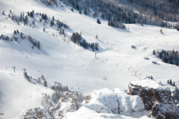 Estância de esqui nas Dolomitas