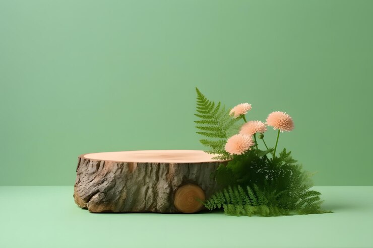 Estándar de tabla de madera sobre un fondo tropical forestal para la colocación de productos