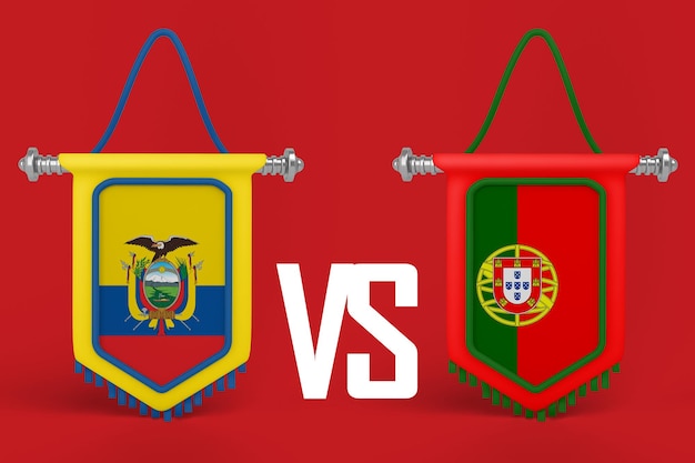 Estandarte bandeira equador vs portugal