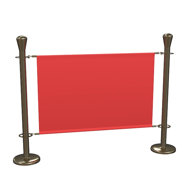 Estandarte de bandera roja y dorada