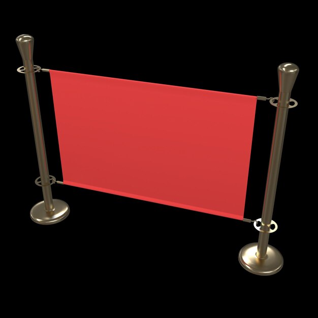 Estandarte de bandera roja y dorada