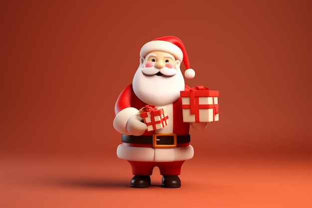 Estandarte de compras navideñas de Santa Claus con una mega