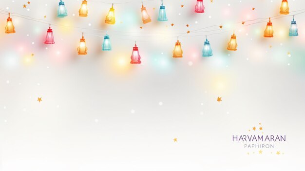 Estandarte conceptual de Ramadan Kareem con elementos tradicionales