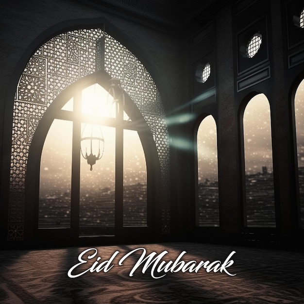 El estandarte de Eid Mubarak