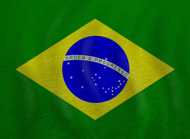 estandarte con el fondo de la bandera de Brasil