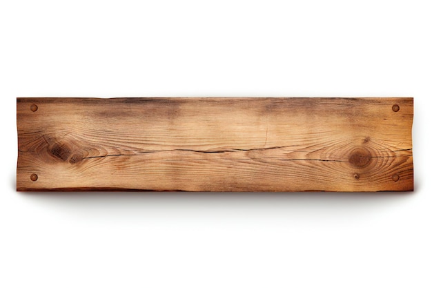 Foto estandarte de madera aislado sobre fondo blanco