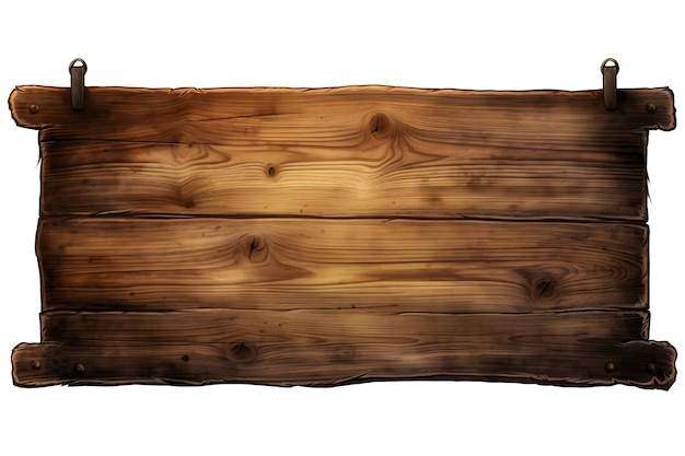 Foto estandarte de madera aislado sobre fondo blanco