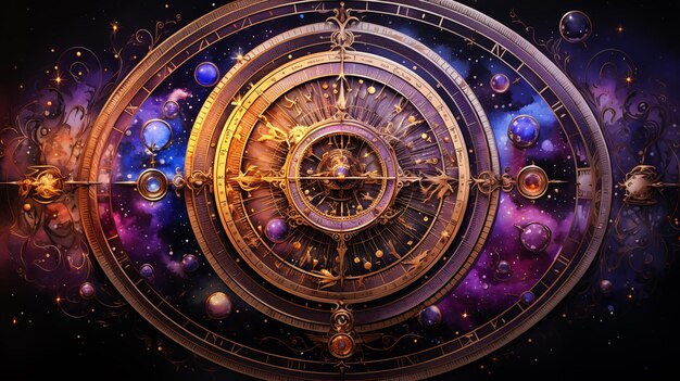 Foto estandarte mágico para astrología adivinación universo mágico media luna y sol con luna en un fondo azul patrón de ilustración esotérica