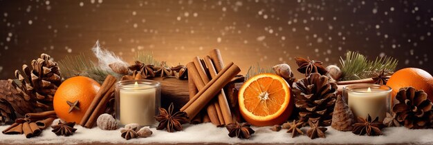 Estandarte de Navidad rebanadas de naranja frescas