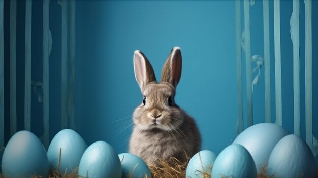 Estandarte de Pascua con huevos de Pascua y conejo de Pascua