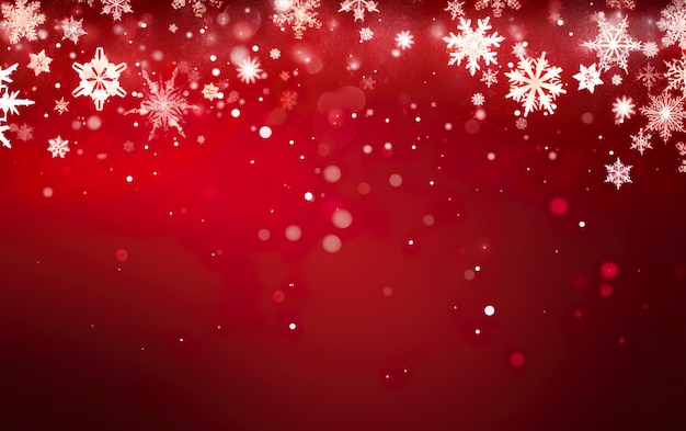 Estandarte rojo de Navidad con copos de nieve