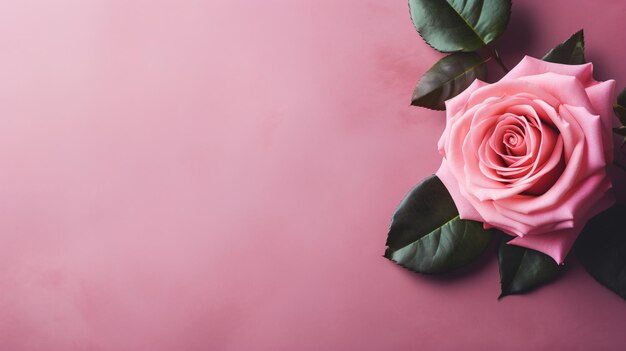 Estandarte con una rosa rosada