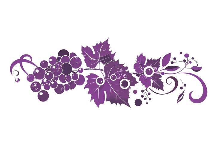 Foto estandarte con uvas y vides sobre fondo blanco para su uso publicitario u otros fines