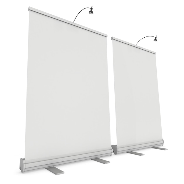 Estande de bandeiras em branco