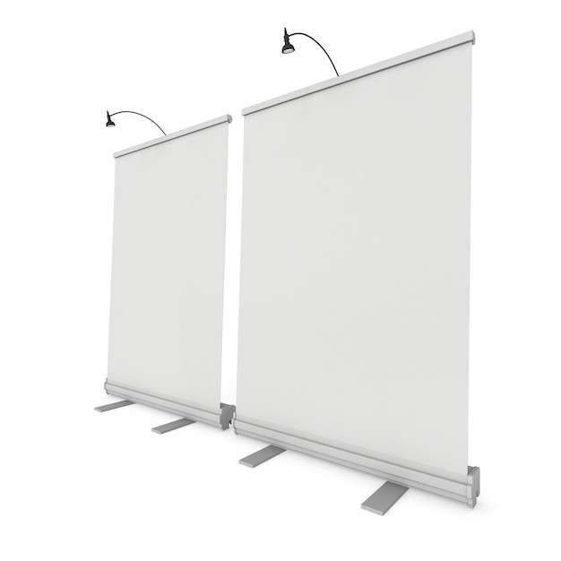 Estande de bandeiras em branco