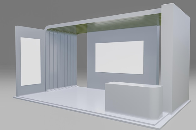 Estande de exposição para maquetes e identidade corporativa Design de exibição Estande vazio Design Estande de varejo