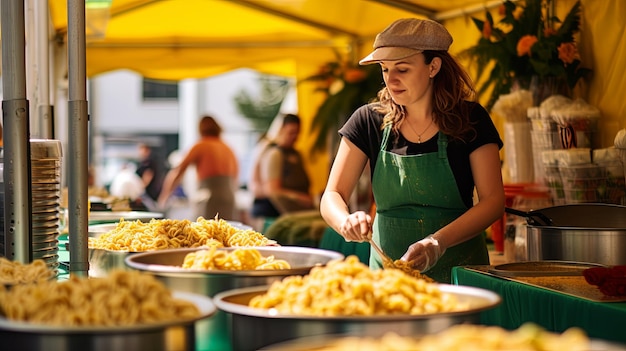 Foto estande de massa italiana no festival