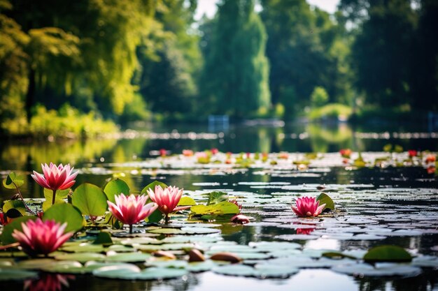 estanque de lirio de agua Generativo Ai