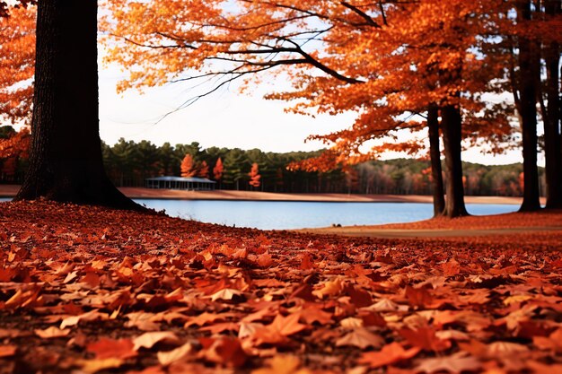 Estanque tranquilo en Autumn Woods