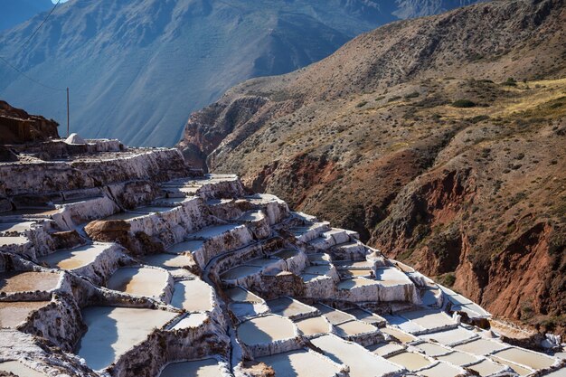 Estanques de sal de Maras ubicados en el Urubamba, Perú