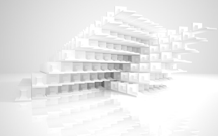 Foto un estante blanco en una habitación blanca