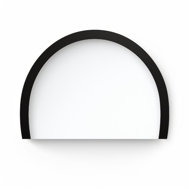 Estante de parede em forma de círculo minimalista em preto e branco