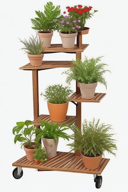 Estante triangular para plantas 6 soporte para plantas de madera carbonizada en macetas exhibición de soporte para macetas