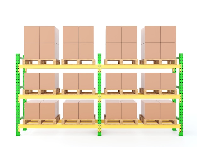 Estanterías de almacenamiento con cajas