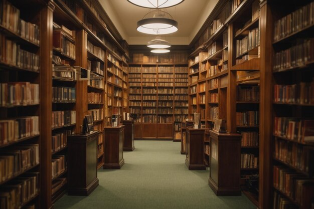 estanterías en la biblioteca