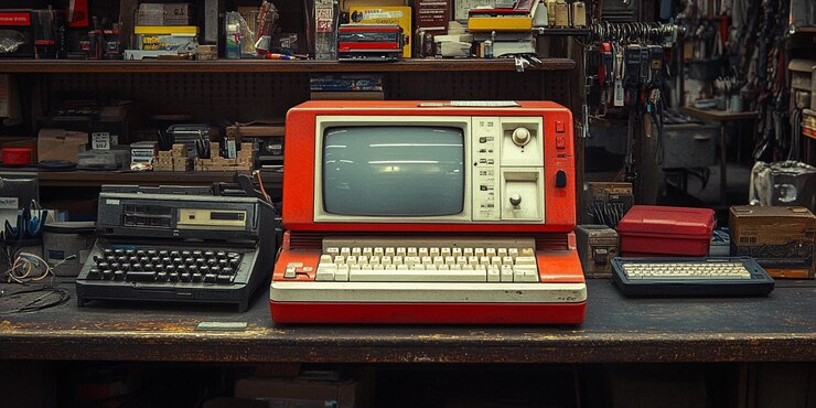 Foto estanterías de oficina retro de los años 70 en un papel tapiz de sídney