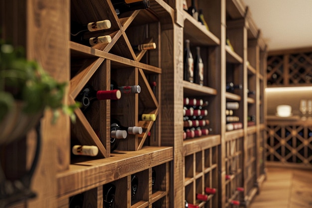 Foto estantes de vinho feitos sob medida para armazenamento elegante