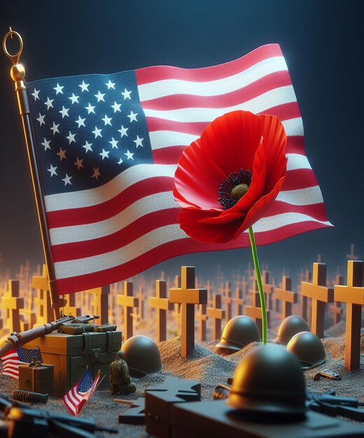 Estas ilustrações 3D são feitas para vários eventos americanos, incluindo o evento do Memorial Day.